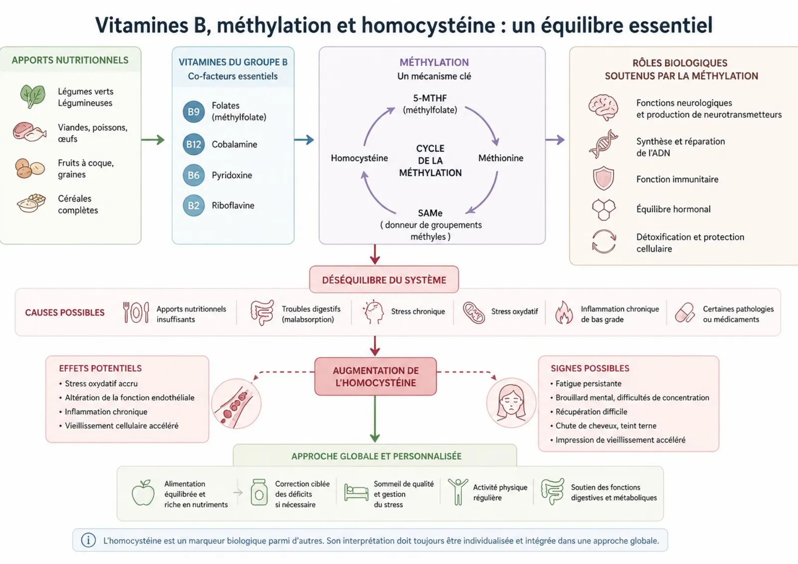 Fatigue persistante, teint terne, brouillard mental : comprendre le rôle des vitamines B, de l’homocystéine et de la méthylation